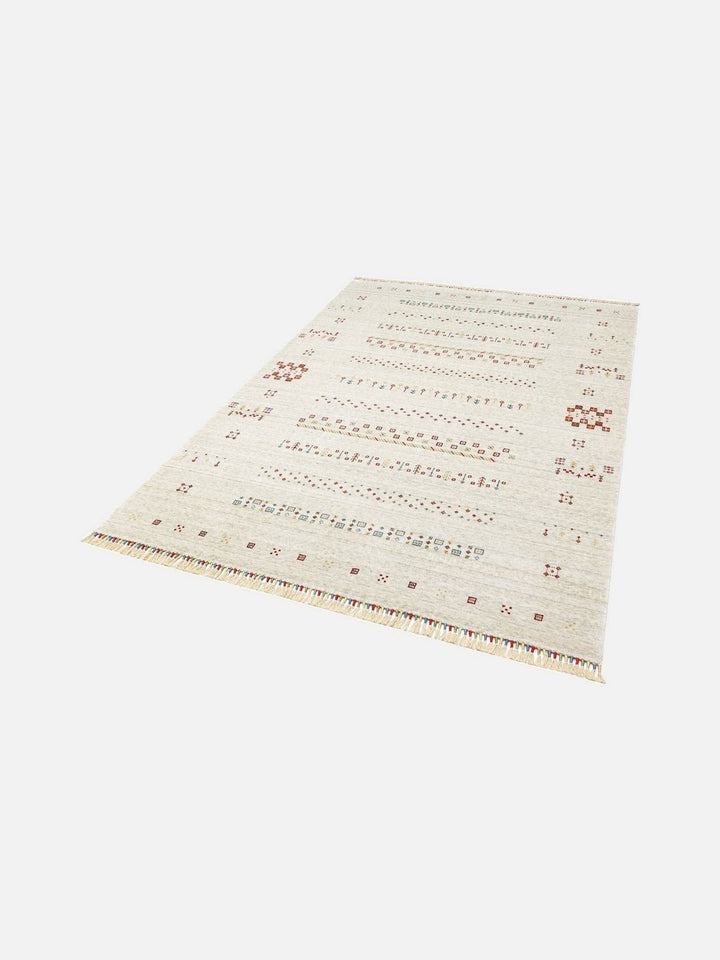 Oushak Carnaval %100 Naturel Kolay Temizlenir El Emeğiyle Üretilen TENCEL™ Modern Uşak Halısı 06 BEIGE - Carpetdocia