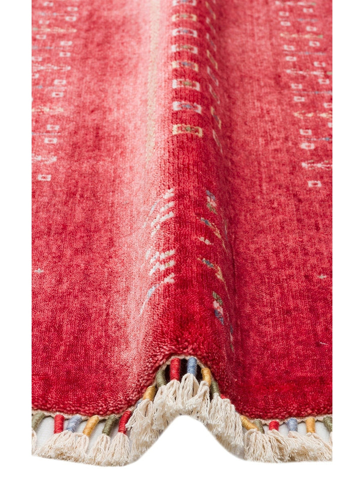 Oushak Carnaval Tappeto Moderno Uşak in TENCEL™ realizzato a mano, 100% naturale, facile da pulire, 06 RED Q