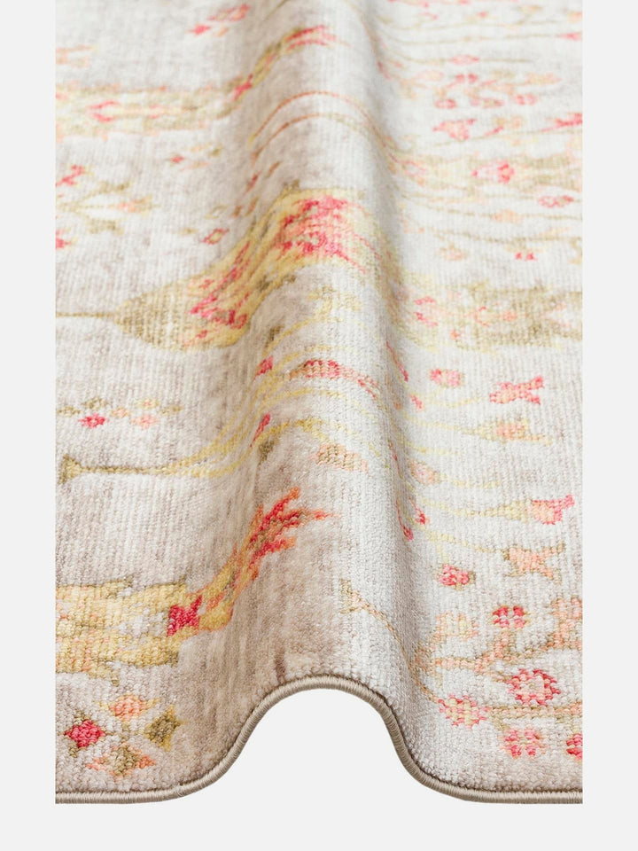 Oushak Carnaval %100 Naturel Kolay Temizlenir El Emeğiyle Üretilen TENCEL™ Modern Uşak Halısı 08 BEIGE AUTUMN - Carpetdocia