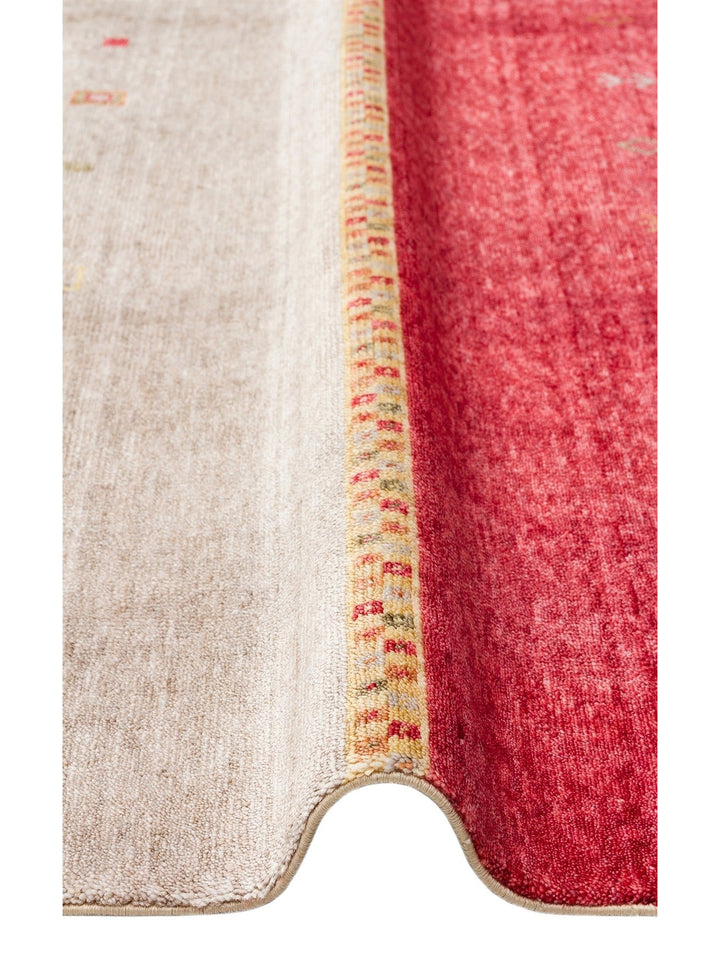 Oushak Carnaval Tappeto Moderno Uşak in TENCEL™ realizzato a mano, 100% naturale, facile da pulire, 11 RED AUTUMN