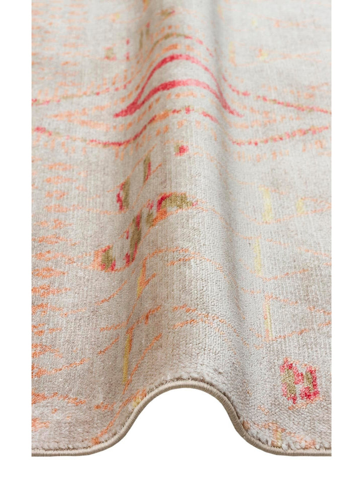 Oushak Carnaval Tappeto Moderno Uşak in TENCEL™ realizzato a mano, 100% naturale, facile da pulire, 15 BEIGE AUTUMN