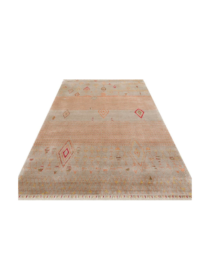 Oushak Carnaval Tappeto Moderno Uşak in TENCEL™ realizzato a mano, 100% naturale, facile da pulire, 15 BEIGE AUTUMN
