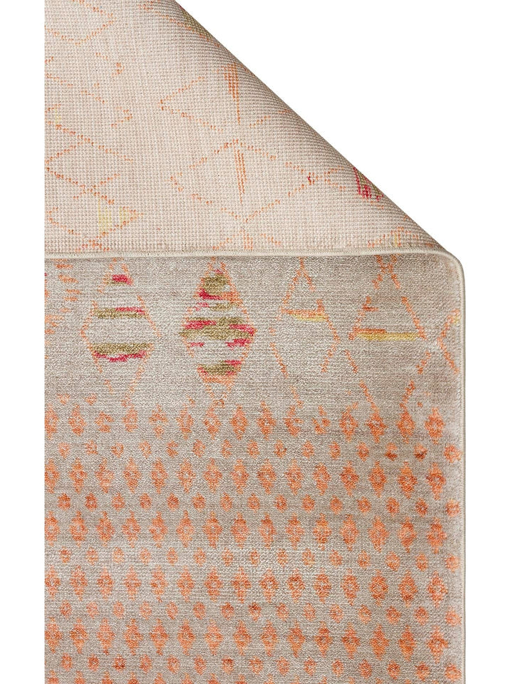 Oushak Carnaval Tappeto Moderno Uşak in TENCEL™ realizzato a mano, 100% naturale, facile da pulire, 15 BEIGE AUTUMN