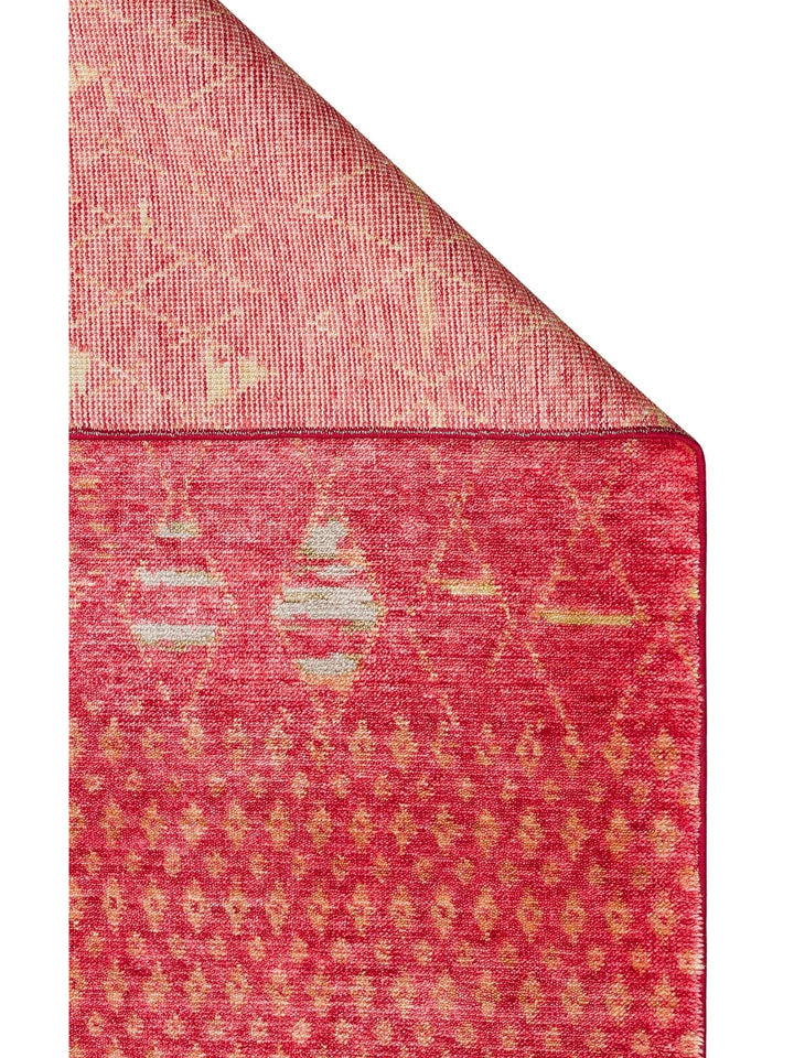 Oushak Carnaval Tappeto Uşak Moderno TENCEL™ Fatto a Mano, 100% Naturale, Facile da Pulire, ZR 15 RED AUTUMN