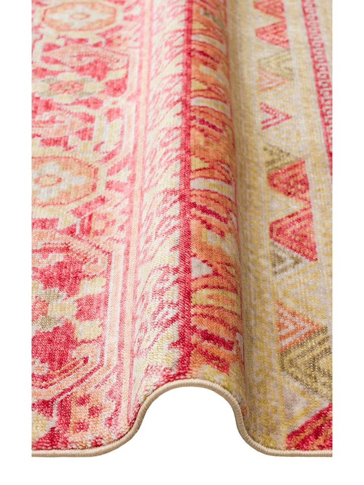 Oushak Carnaval Tappeto Uşak Moderno TENCEL™ Fatto a Mano, 100% Naturale, Facile da Pulire, 17 RED AUTUMN