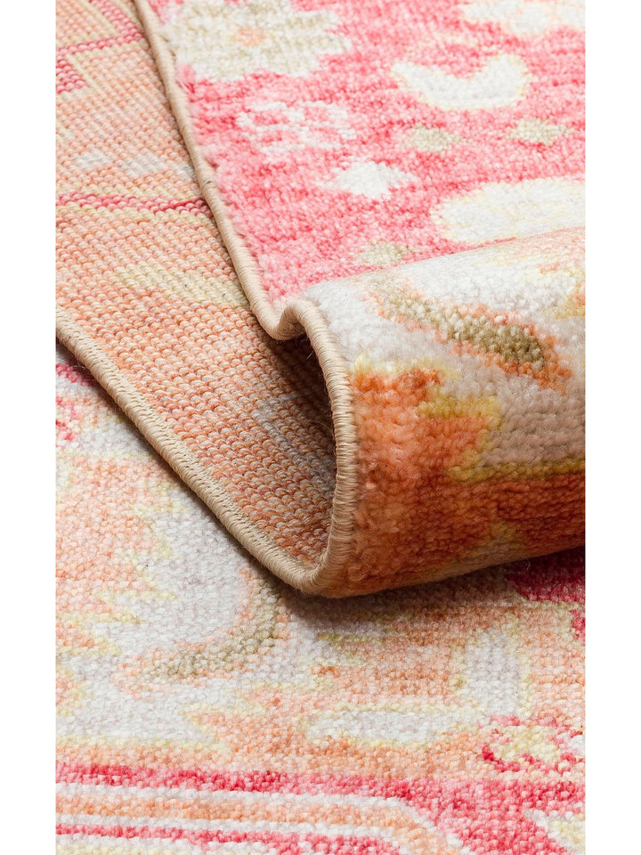 Oushak Carnaval Tappeto Uşak Moderno TENCEL™ Fatto a Mano, 100% Naturale, Facile da Pulire, 17 RED AUTUMN