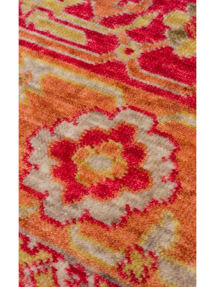 Oushak Carnaval Tappeto Uşak Moderno TENCEL™ Fatto a Mano, 100% Naturale, Facile da Pulire, 17 RED AUTUMN