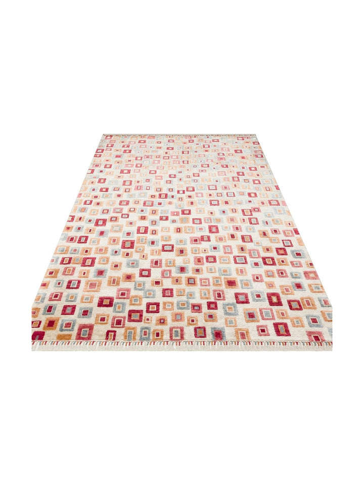 Oushak Carnaval Tappeto Uşak Moderno TENCEL™ Fatto a Mano, 100% Naturale, Facile da Pulire, 21 BEIGE MULTY