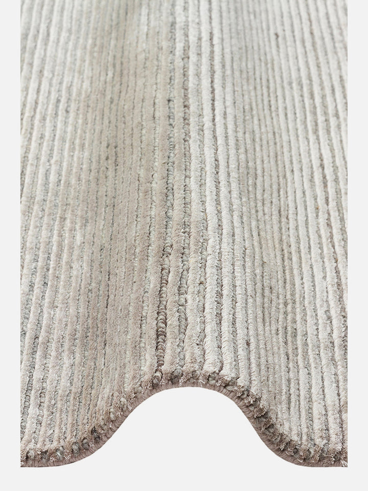 Portofino Serisi %100 Naturel Viskon Yün Pamuk El Dokuma Modern Salon Oturma Odası Halı SILVER - Carpetdocia