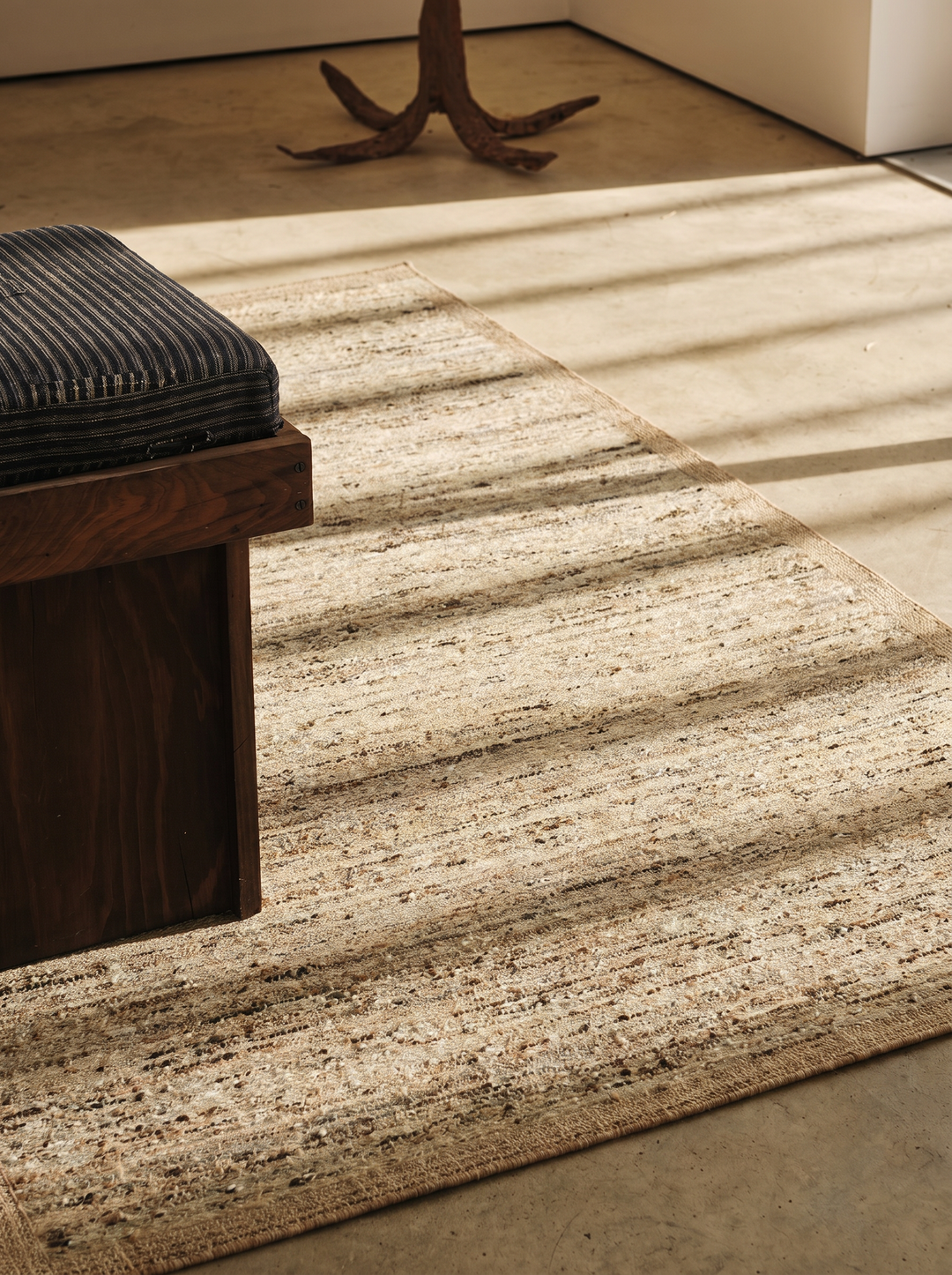 Urumchi 100% Natural Wool Jute Blend Living Room Hallway Kitchen Handwoven Carpet 01MULTNATURAL