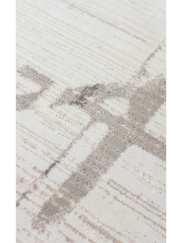 Cairo Serisi Extra Yumuşak Dokulu Sık Dokuma Modern Desenlere Sahip Şık Salon Halısı 02 CREAM GREY - Carpetdocia