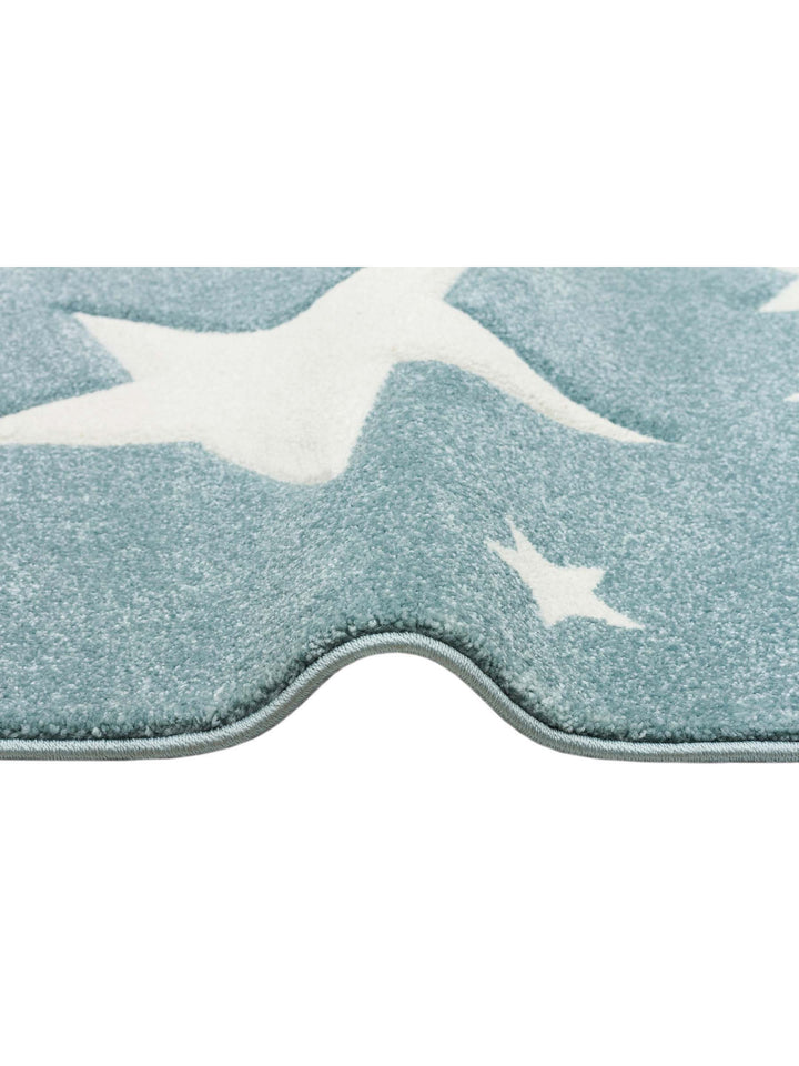 Carpetdocia Kids Eğlenceli Yıldız Desenli Çocuk Halısı 12 BLUE - Carpetdocia