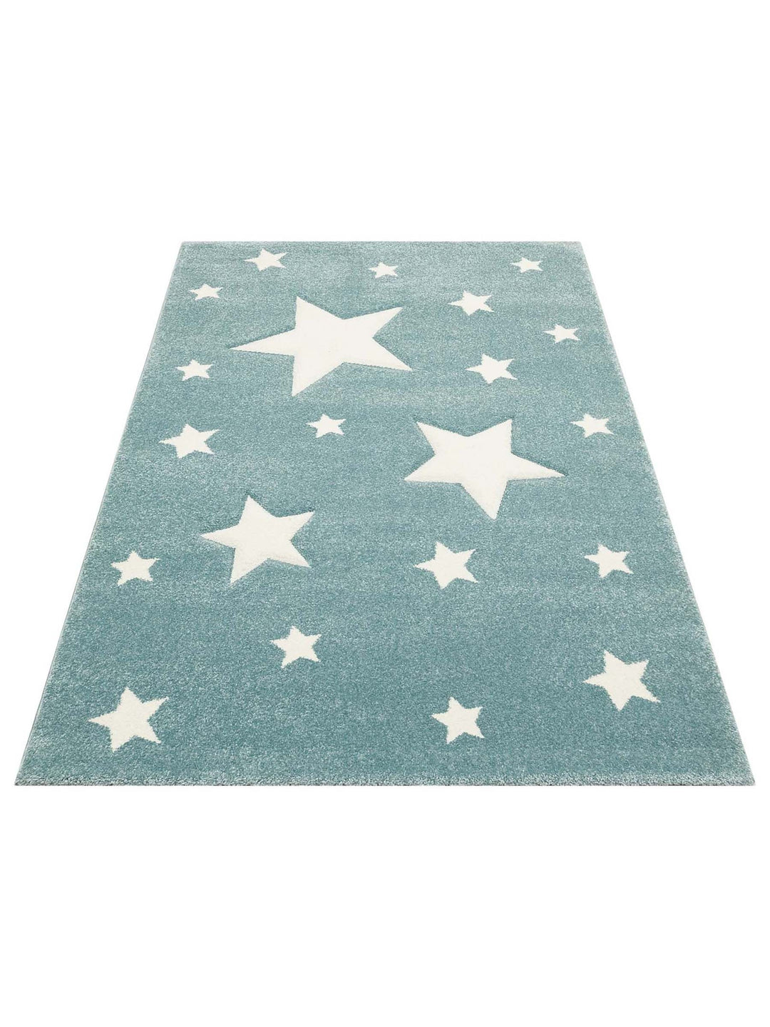 Carpetdocia Kids Eğlenceli Yıldız Desenli Çocuk Halısı 12 BLUE - Carpetdocia