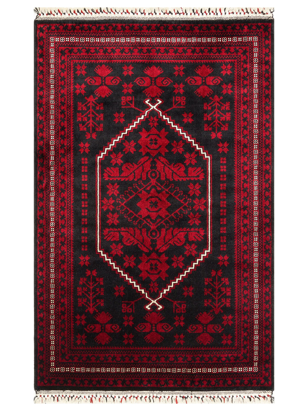 Kabil Afgan Yağcıbedir Desenli El Emeğiyle Özel Tezgahlarda Üretilen Tensel Uşak Halısı 956 BLUE - Carpetdocia