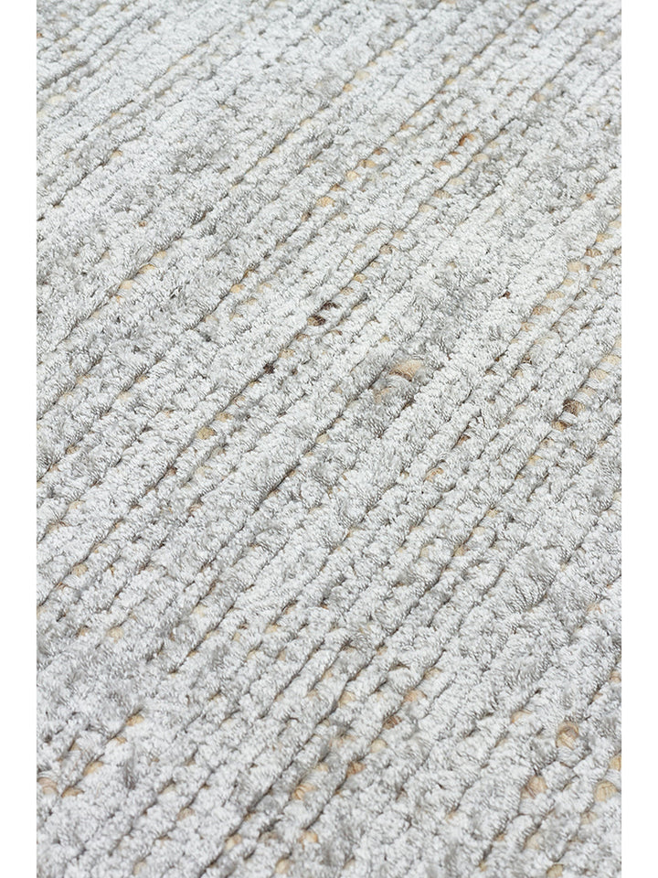 Kelly Serisi %100 Naturel Yün ve Viskon El Dokuma Salon Oturma Odası Yatak Odası Halı GREY - Carpetdocia