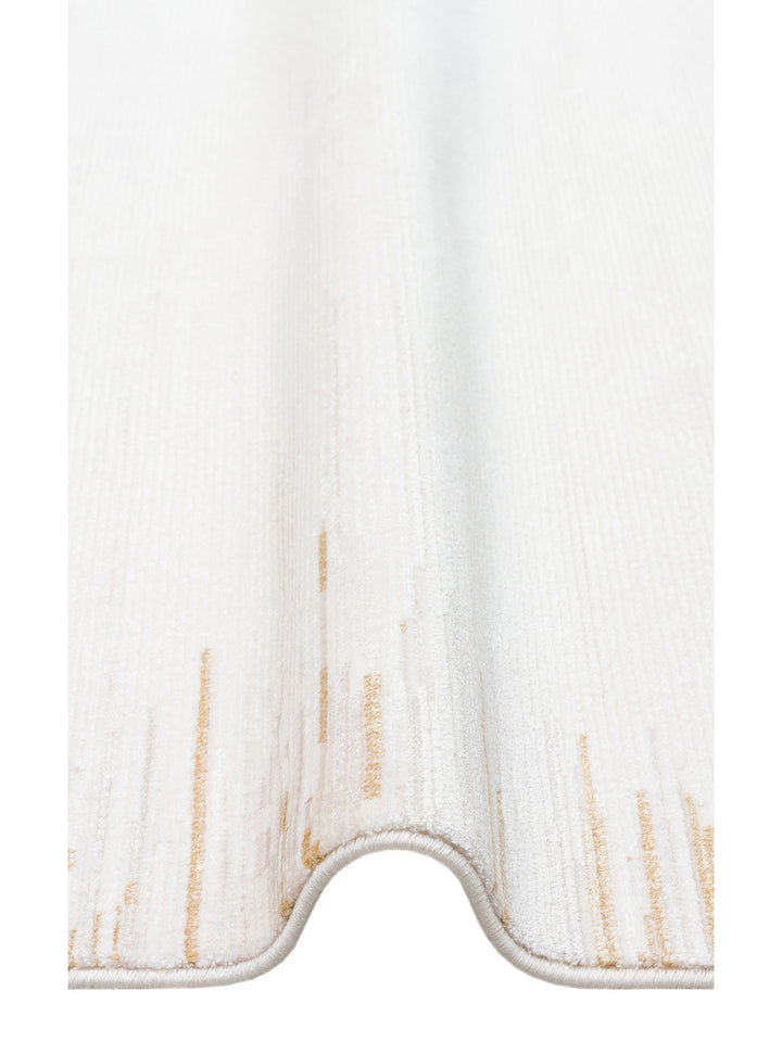 Kylie Serisi Salon Oturma Odası Koridor Antre Parlak ve Sade Modern Halı 01 CREAM GOLD - Carpetdocia