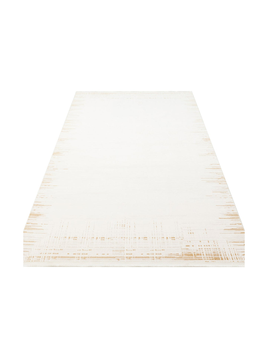 Kylie Serisi Salon Oturma Odası Koridor Antre Parlak ve Sade Modern Halı 01 CREAM GOLD - Carpetdocia