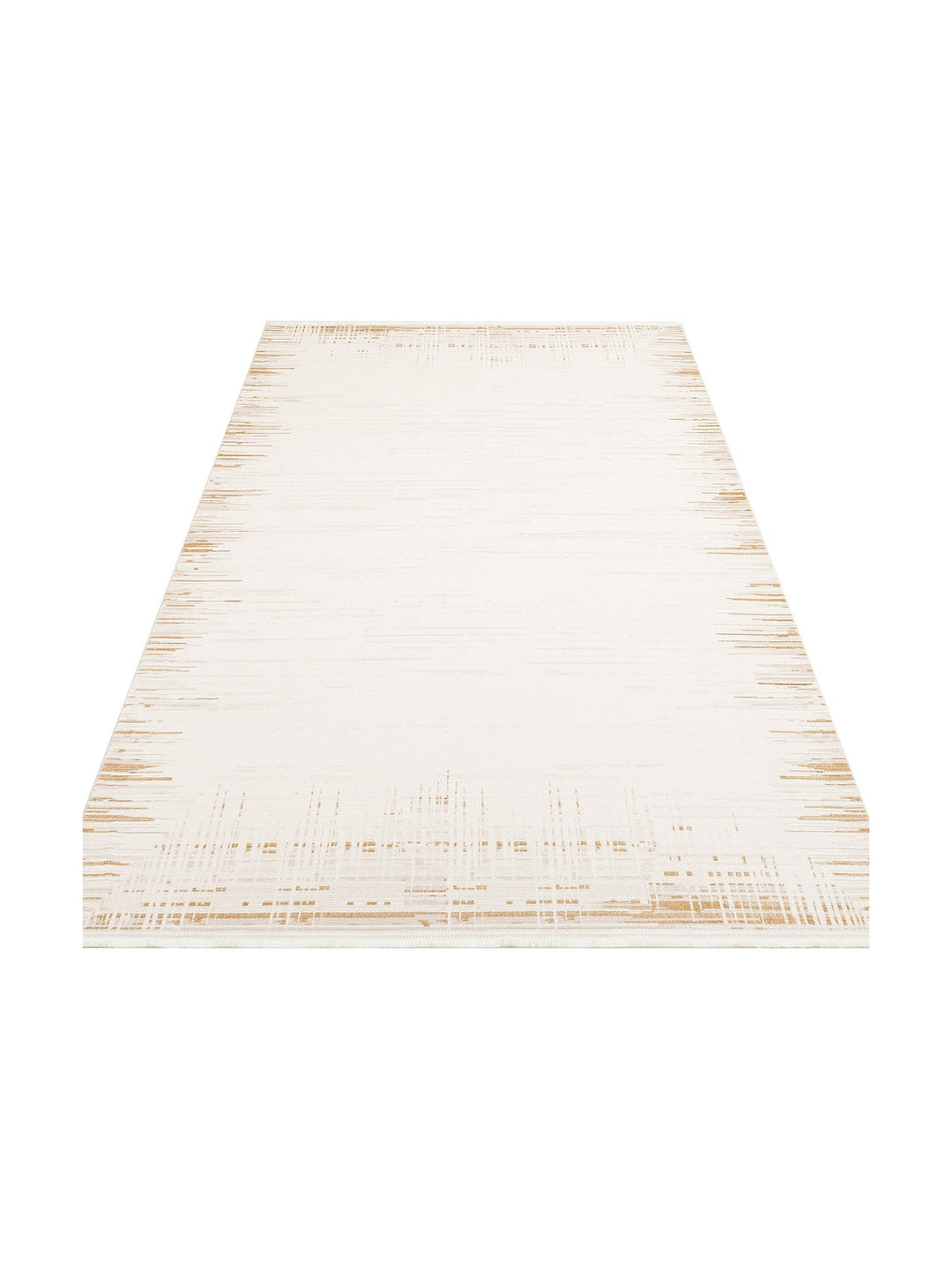 Kylie Serisi Salon Oturma Odası Koridor Antre Parlak ve Sade Modern Halı 01 CREAM GOLD - Carpetdocia