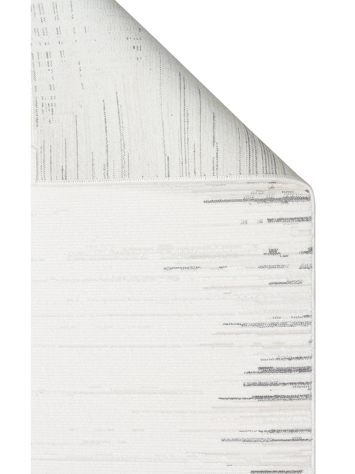 Kylie Serisi Salon Oturma Odası Koridor Antre Parlak ve Sade Modern Halı 01 CREAM GREY - Carpetdocia