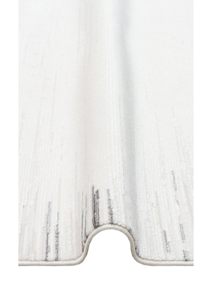 Kylie Serisi Salon Oturma Odası Koridor Antre Parlak ve Sade Modern Halı 01 CREAM GREY - Carpetdocia