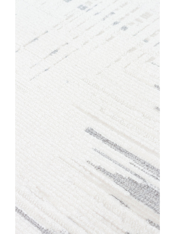 Kylie Serisi Salon Oturma Odası Koridor Antre Parlak ve Sade Modern Halı 01 CREAM GREY - Carpetdocia