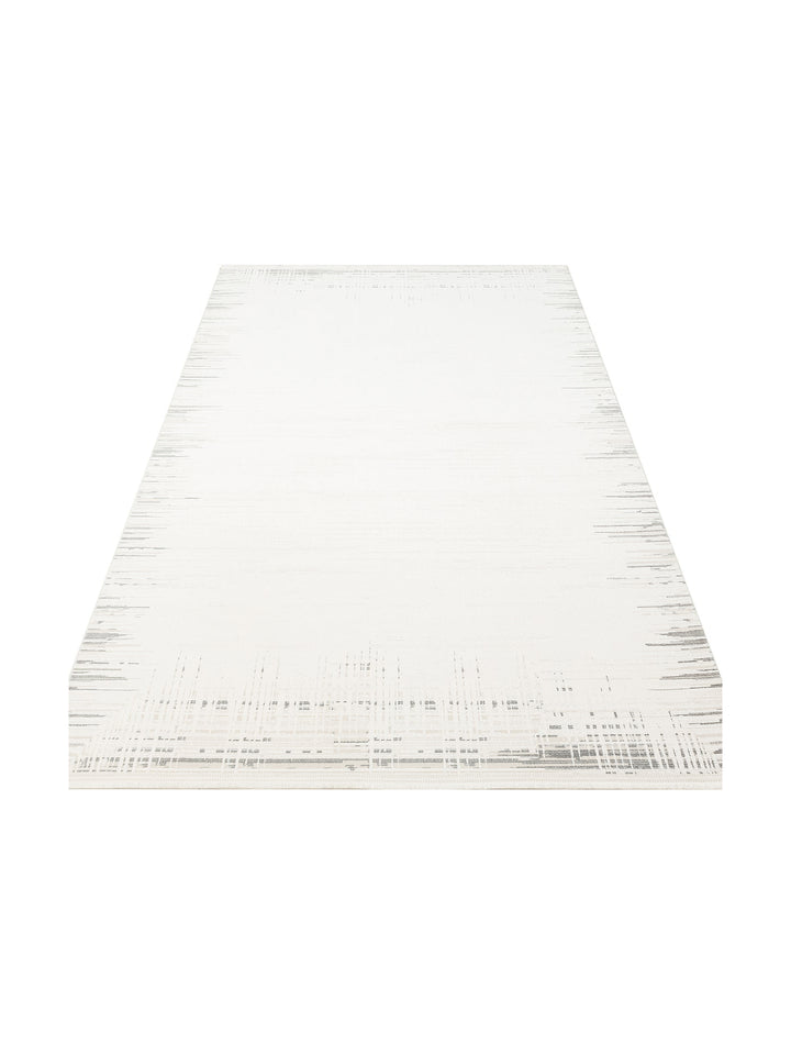 Kylie Serisi Salon Oturma Odası Koridor Antre Parlak ve Sade Modern Halı 01 CREAM GREY - Carpetdocia