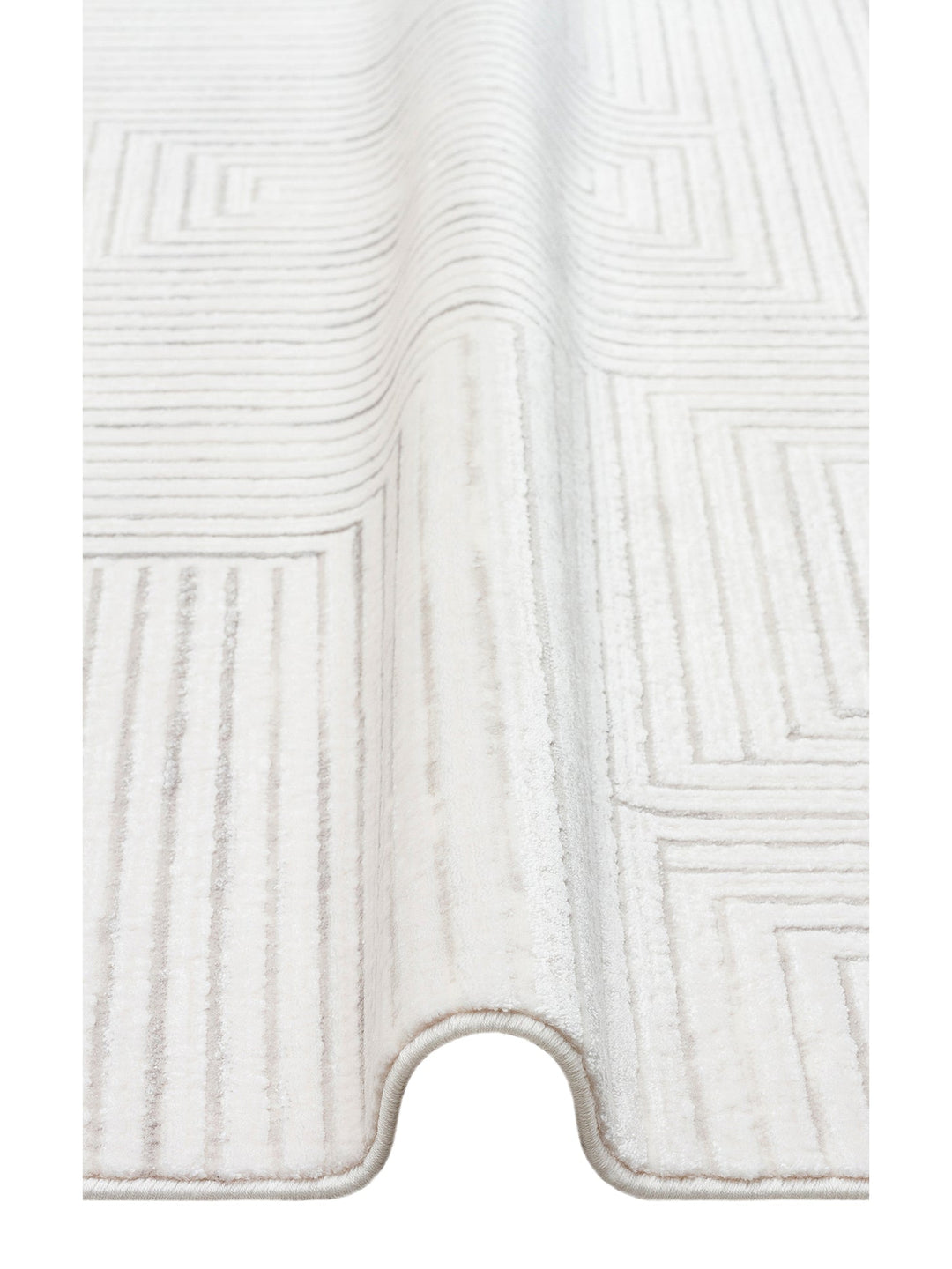 Kylie Serisi Salon Oturma Odası Koridor Antre Parlak ve Sade Modern Halı 02 CREAM GREY - Carpetdocia