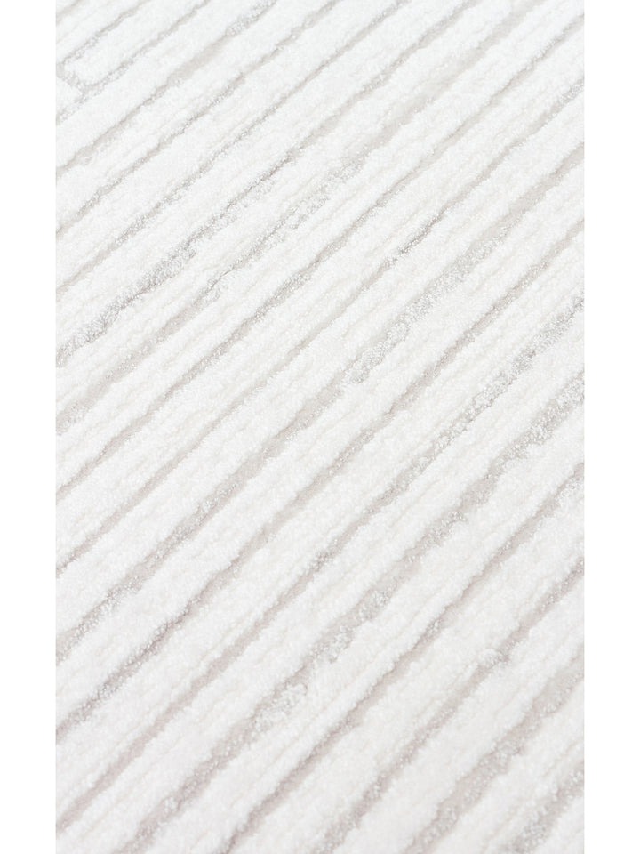 Kylie Serisi Salon Oturma Odası Koridor Antre Parlak ve Sade Modern Halı 02 CREAM GREY - Carpetdocia