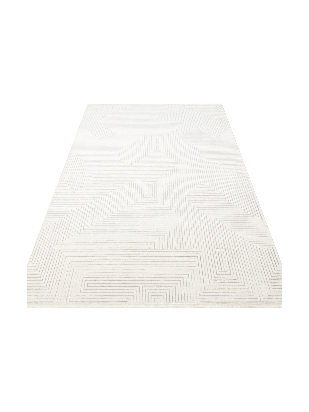 Kylie Serisi Salon Oturma Odası Koridor Antre Parlak ve Sade Modern Halı 02 CREAM GREY - Carpetdocia