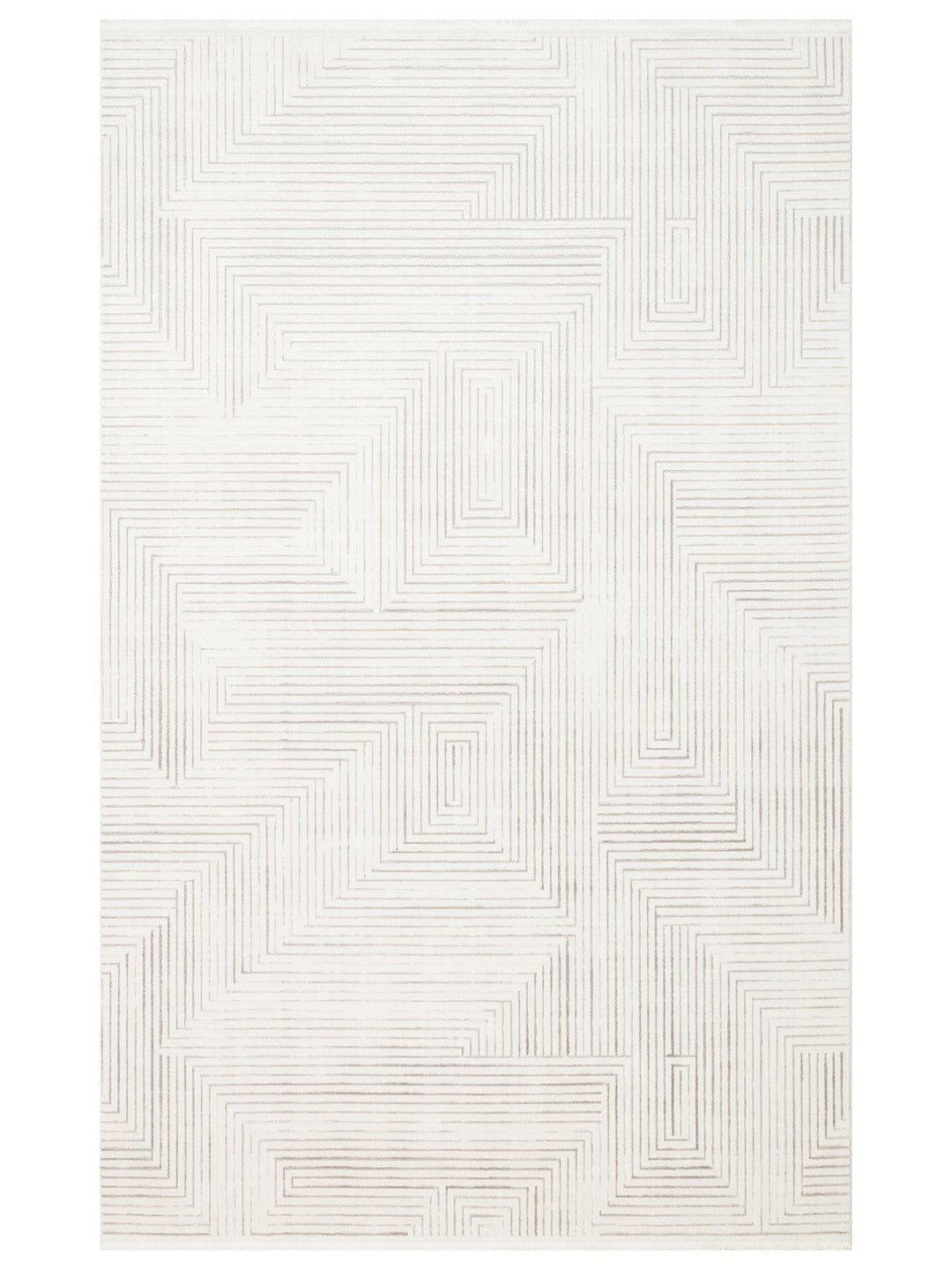 Kylie Serisi Salon Oturma Odası Koridor Antre Parlak ve Sade Modern Halı 02 CREAM GREY - Carpetdocia