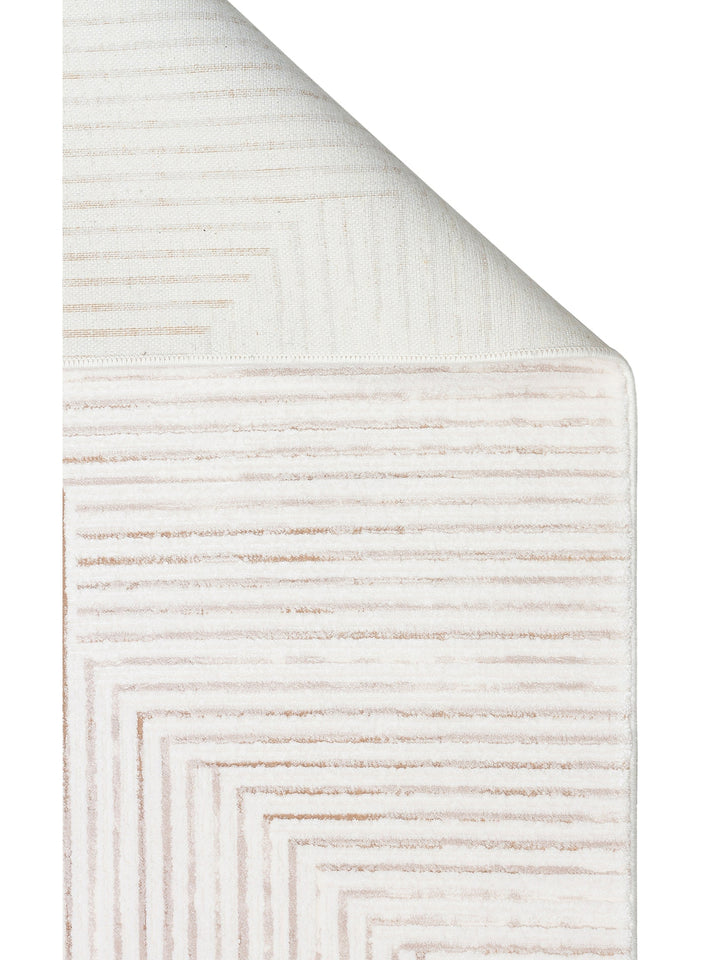 Kylie Serisi Salon Oturma Odası Koridor Antre Parlak ve Sade Modern Halı 02 CREAM NATURAL - Carpetdocia