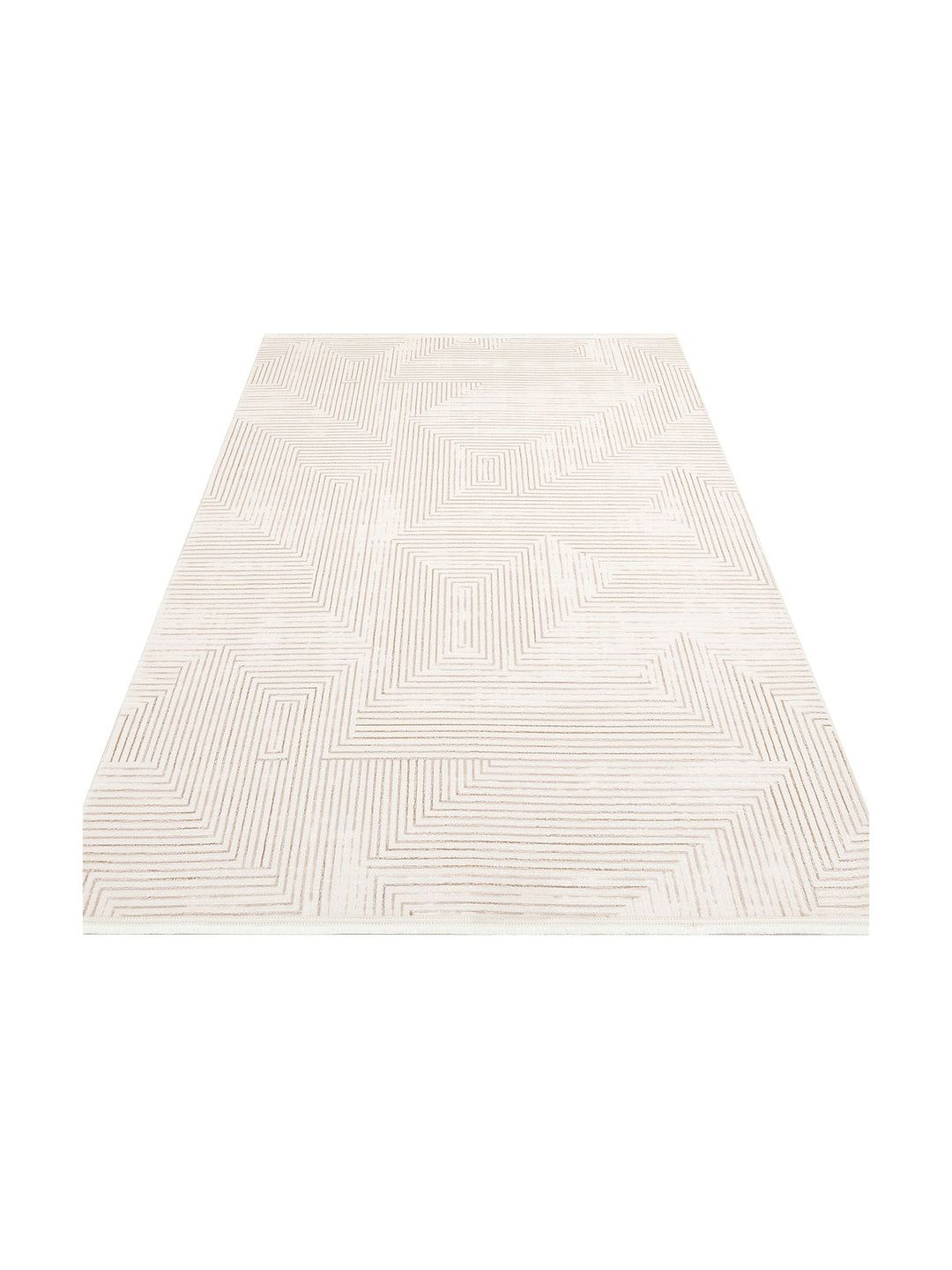 Kylie Serisi Salon Oturma Odası Koridor Antre Parlak ve Sade Modern Halı 02 CREAM NATURAL - Carpetdocia