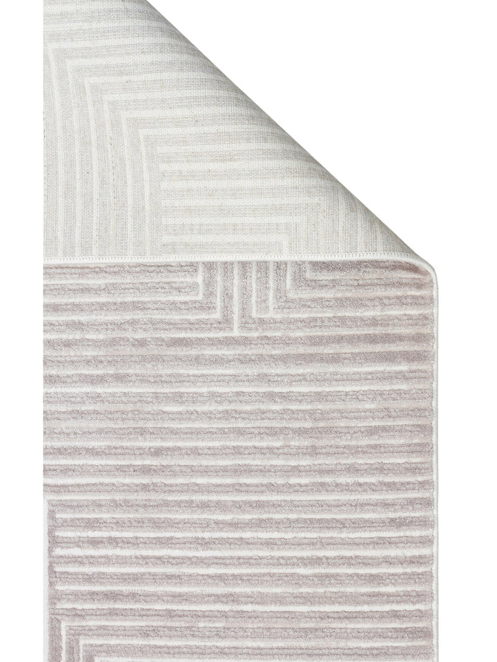 Kylie Serisi Salon Oturma Odası Koridor Antre Parlak ve Sade Modern Halı 02 SILVER CREAM - Carpetdocia