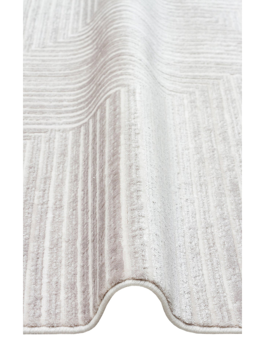 Kylie Serisi Salon Oturma Odası Koridor Antre Parlak ve Sade Modern Halı 02 SILVER CREAM - Carpetdocia