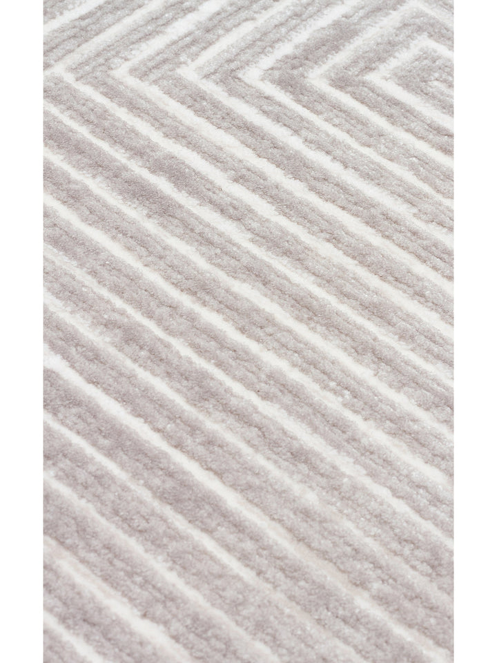 Kylie Serisi Salon Oturma Odası Koridor Antre Parlak ve Sade Modern Halı 02 SILVER CREAM - Carpetdocia
