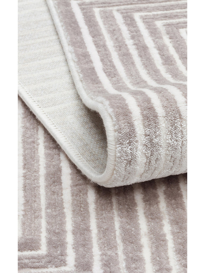 Kylie Serisi Salon Oturma Odası Koridor Antre Parlak ve Sade Modern Halı 02 SILVER CREAM - Carpetdocia