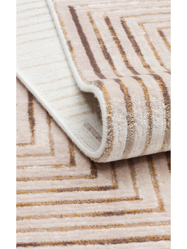Kylie Serisi Salon Oturma Odası Koridor Antre Parlak ve Sade Modern Halı 02 VIZON BEIGE - Carpetdocia