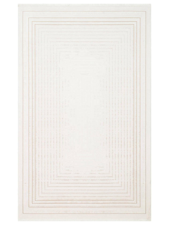 Kylie Serisi Salon Oturma Odası Koridor Antre Parlak ve Sade Modern Halı 04 CREAM BEIGE - Carpetdocia