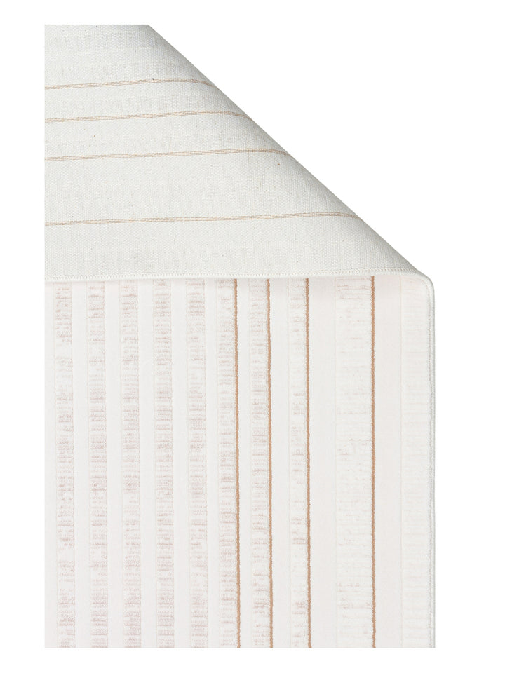 Kylie Serisi Salon Oturma Odası Koridor Antre Parlak ve Sade Modern Halı 04 CREAM BEIGE - Carpetdocia