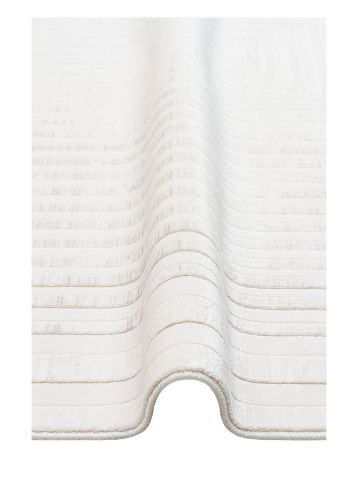 Kylie Serisi Salon Oturma Odası Koridor Antre Parlak ve Sade Modern Halı 04 CREAM BEIGE - Carpetdocia