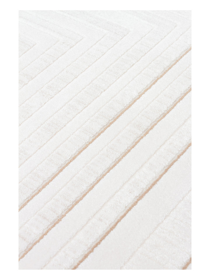 Kylie Serisi Salon Oturma Odası Koridor Antre Parlak ve Sade Modern Halı 04 CREAM BEIGE - Carpetdocia