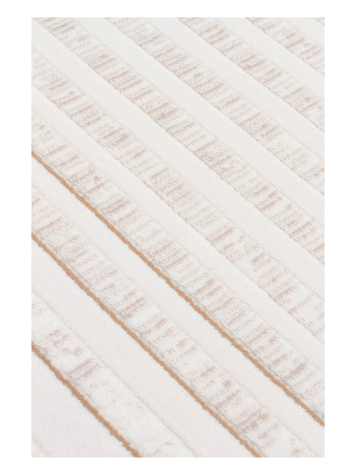 Kylie Serisi Salon Oturma Odası Koridor Antre Parlak ve Sade Modern Halı 04 CREAM BEIGE - Carpetdocia