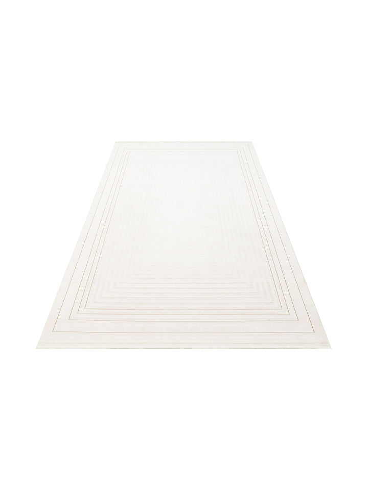 Kylie Serisi Salon Oturma Odası Koridor Antre Parlak ve Sade Modern Halı 04 CREAM BEIGE - Carpetdocia