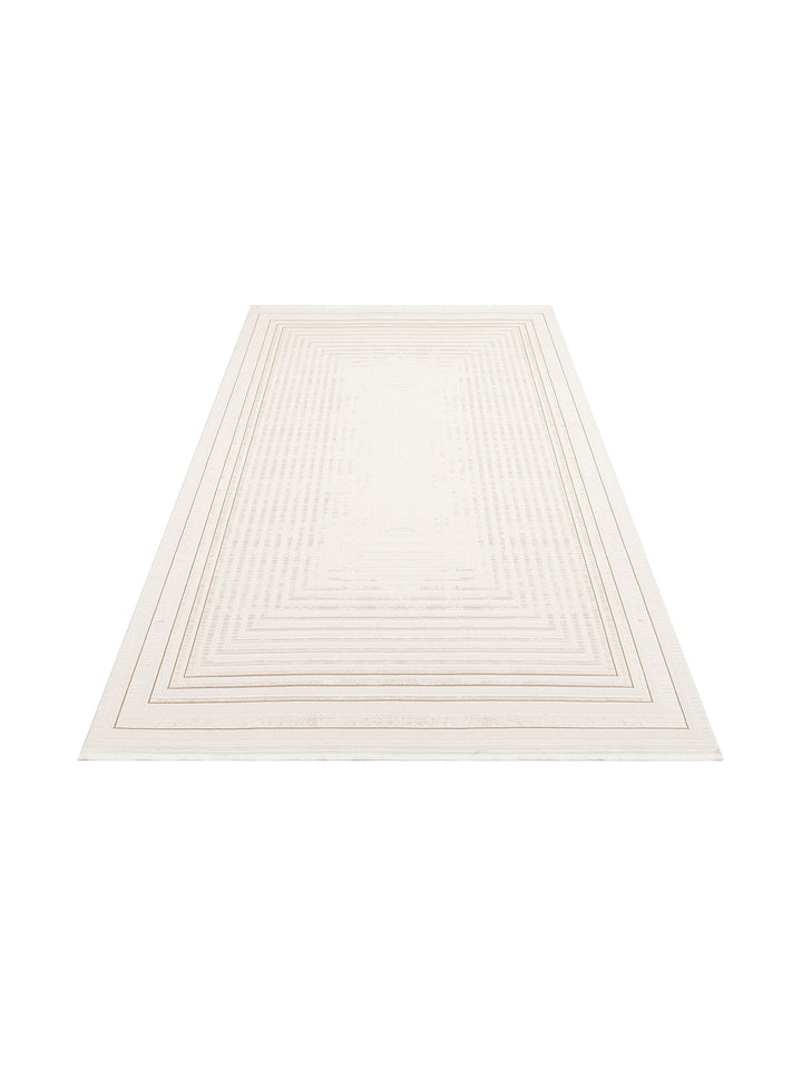 Kylie Serisi Salon Oturma Odası Koridor Antre Parlak ve Sade Modern Halı 04 CREAM BEIGE - Carpetdocia