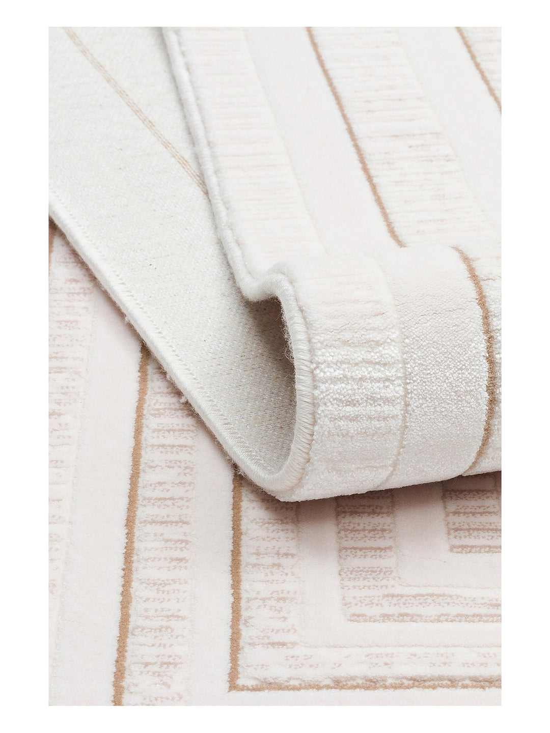 Kylie Serisi Salon Oturma Odası Koridor Antre Parlak ve Sade Modern Halı 04 CREAM BEIGE - Carpetdocia