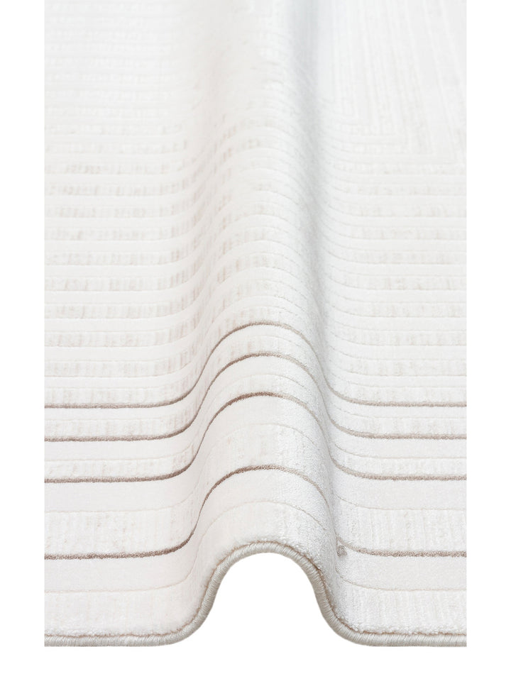 Kylie Serisi Salon Oturma Odası Koridor Antre Parlak ve Sade Modern Halı 04 CREAM VIZON - Carpetdocia