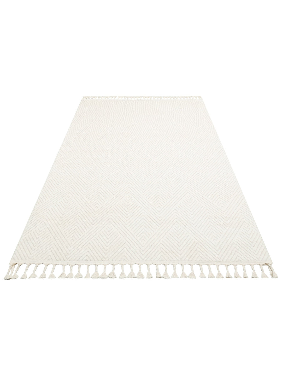 Lounge Serisi Etnik Desenlere Sahip Salon Oturma Odası Koridor Yumuşak Modern Halı 01 WHITE - Carpetdocia