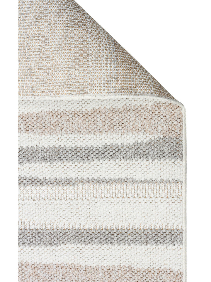 Mali Yumuşak Tuşeli Örgü Dokuma Oturma Odası Koridor Antre Yatak Odası Modern Halı 02 WHITE BEIGE - Carpetdocia