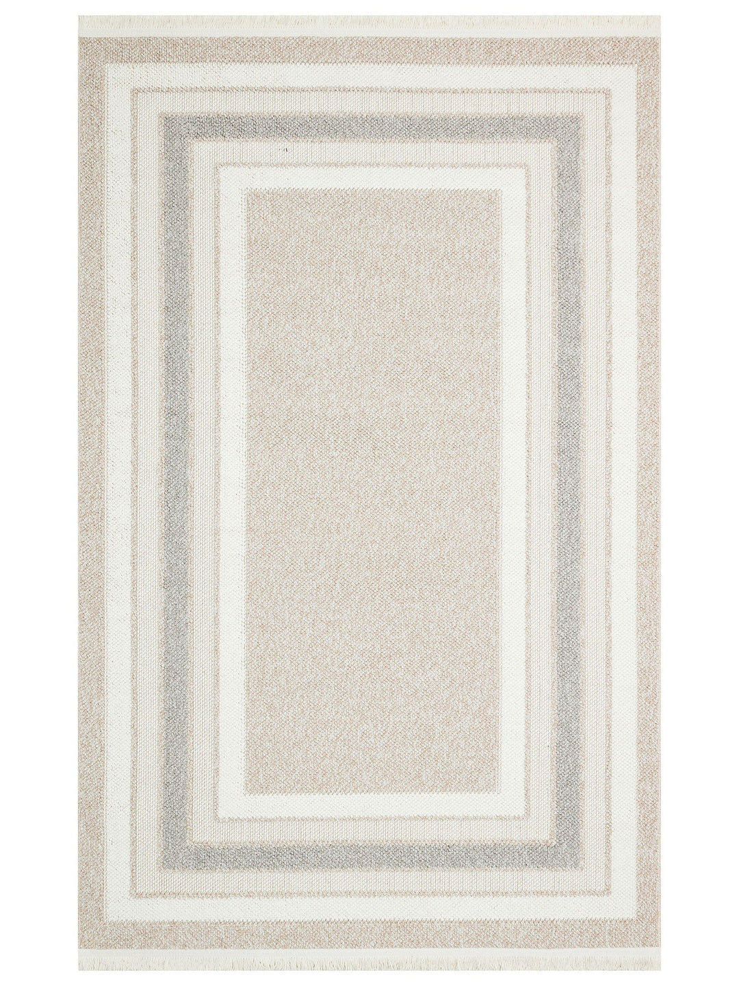 Mali Yumuşak Tuşeli Örgü Dokuma Oturma Odası Koridor Antre Yatak Odası Modern Halı 04 BEIGE GREY - Carpetdocia