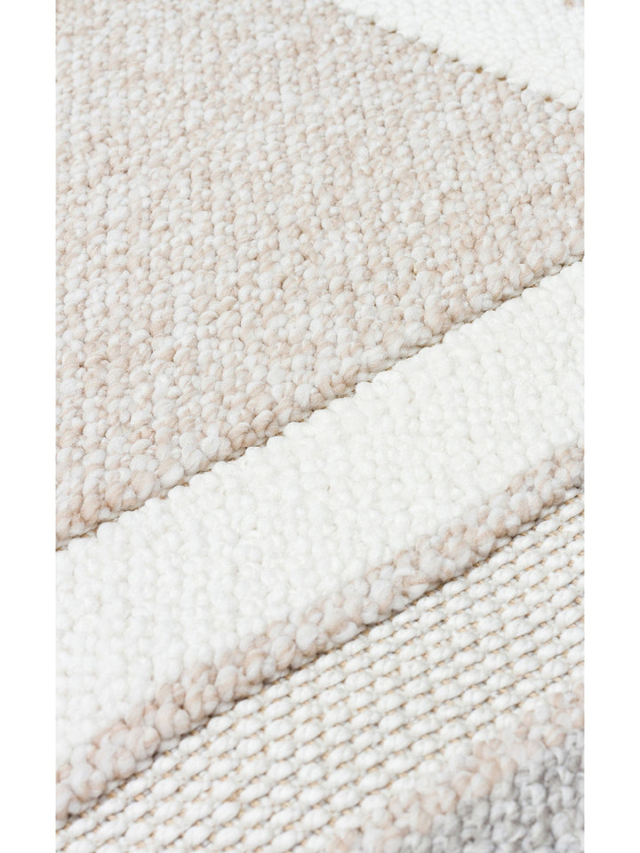 Mali Yumuşak Tuşeli Örgü Dokuma Oturma Odası Koridor Antre Yatak Odası Modern Halı 04 BEIGE GREY - Carpetdocia